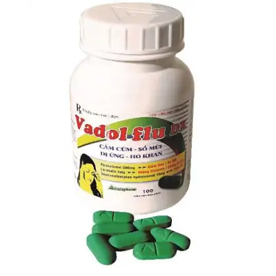 Vadol FLu DX Vacopharm Chai 100 viên  – Thuốc trị cảm cúm